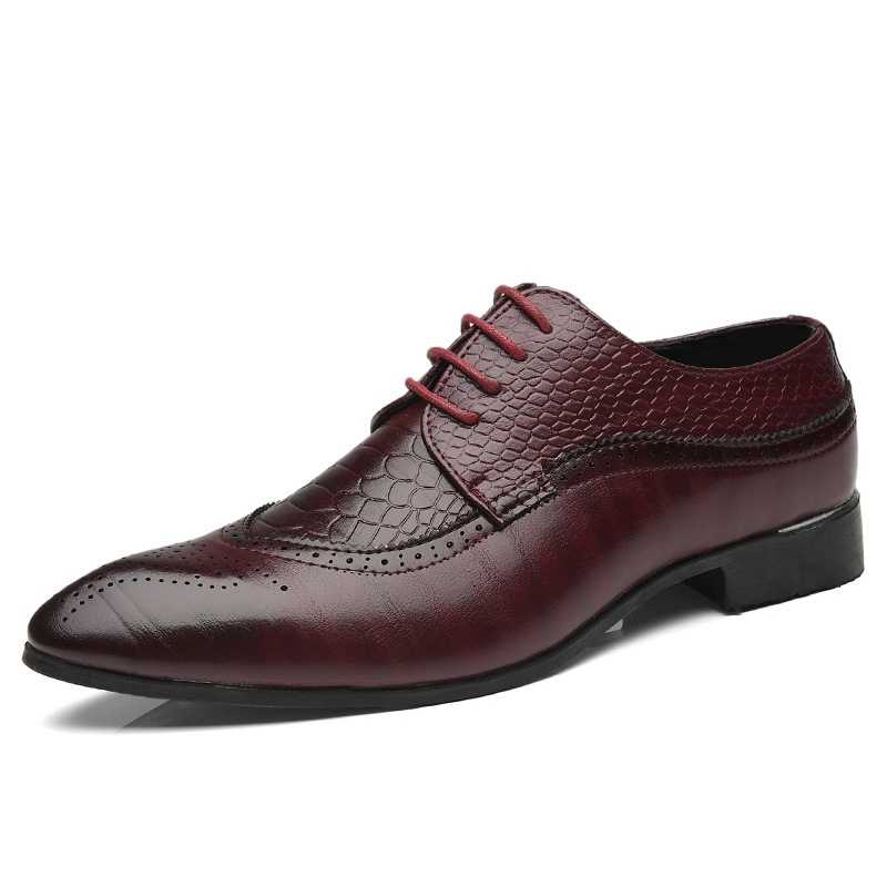 Brand Leather Concise Men Business Pointy Dress Shoes Breathable Formal Wedding Basic Shoes Men Dress Shoes Fashion
