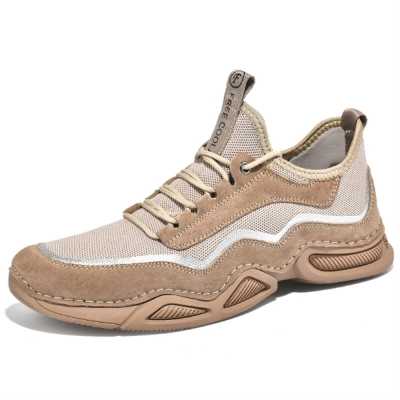 Breathable Net Men's Casual Shoes LightWeight Mesh Men's Sneaker Outdoor Walking Shoes Handmade Driving Leather Shoes Men