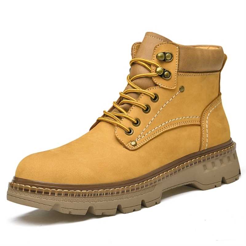 Luxury Genuine Leather Men's Ankle Boots Shoes Outdoor Rubber Sole Non Slip Men's Climbing Shoes Retro Lace Up Men's Casual Boot
