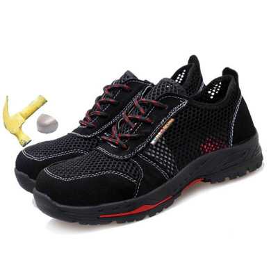 Labor Insurance Shoes Summer Breathable Mesh Shoe Steel Toe Caps Anti puncture Wear resistant Anti slip Casual Work Safety Shoes
