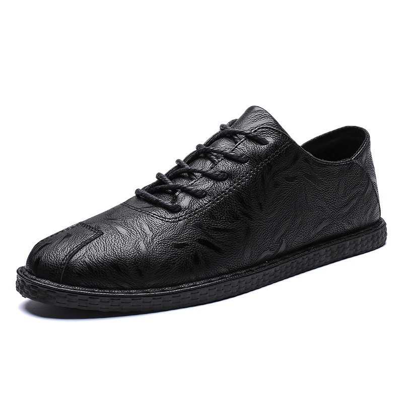 Brand Men Shoes Autumn Patent Leather Shoes Men Business Casual Office Formal Natural Leather Shoes Man Dad Flats 39 44