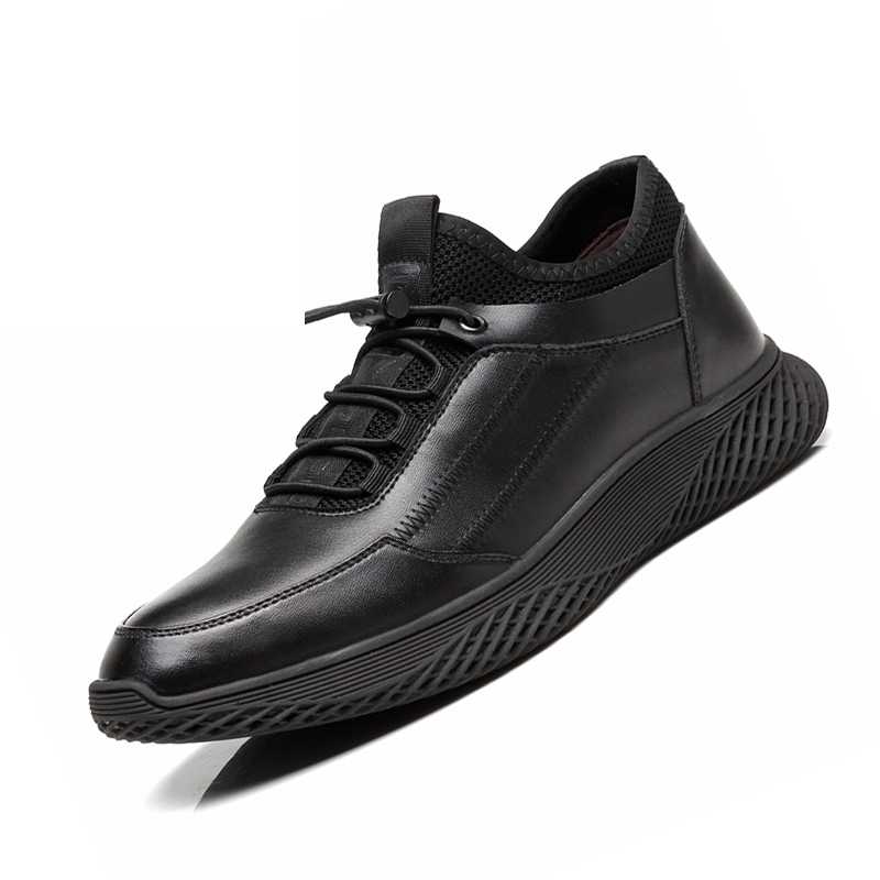 Men's Casual Leather Shoes Hot Sale Autumn Winter New Fashion Mens Black Sneaker Shoes Wholesale Slip on Loafers Shoes Flats