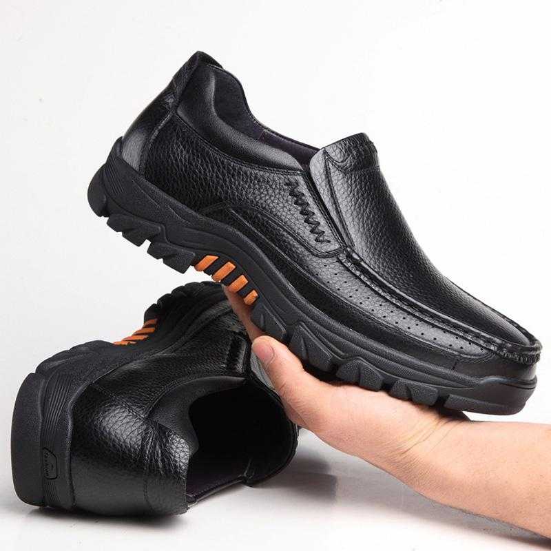 100% Genuine Leather Shoes Men Loafers Soft Cow Leather Men Casual Shoes New Male Footwear Black Brown Slip on KA2088
