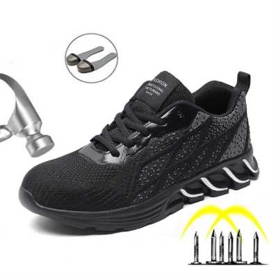 Men Mesh Sneakers Men Labor Insurance Shoes Construction Site Safety Shoes Anti smashing and Anti piercing