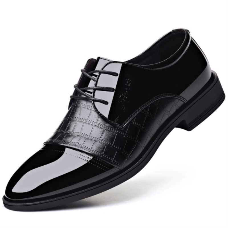 Big Size Men Dress Shoes Quality Men Formal Shoe Lace Up Men Business Oxford Shoes Brand Men Wedding Pointy Shoes 38 44