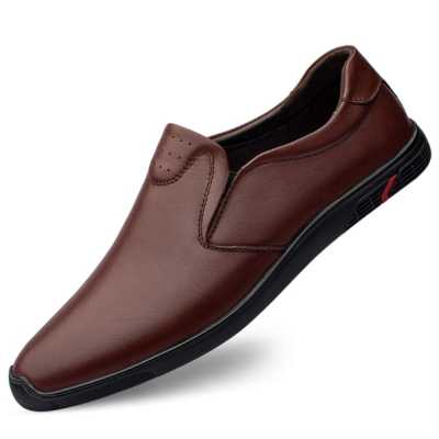 Luxury Genuine Leather Business Men's Dress Shoes Anti Impact Toe Cap Men's Casual Shoes Outdoor Soft Bottom Men's Driving Shoes