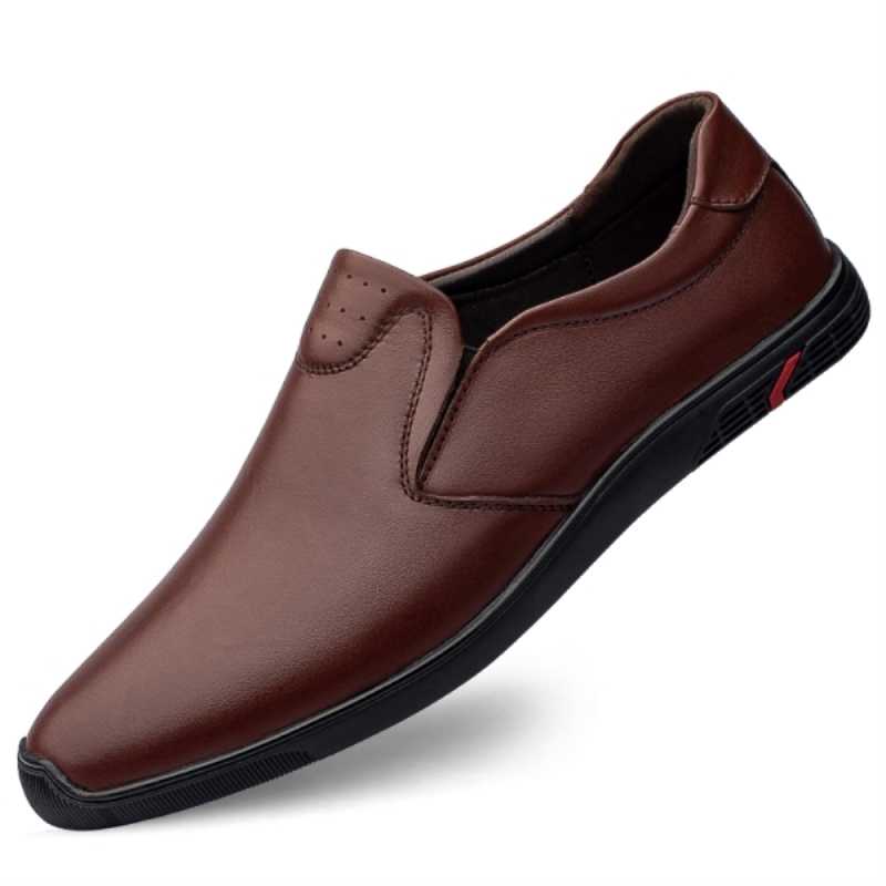 Luxury Genuine Leather Business Men's Dress Shoes Anti Impact Toe Cap Men's Casual Shoes Outdoor Soft Bottom Men's Driving Shoes
