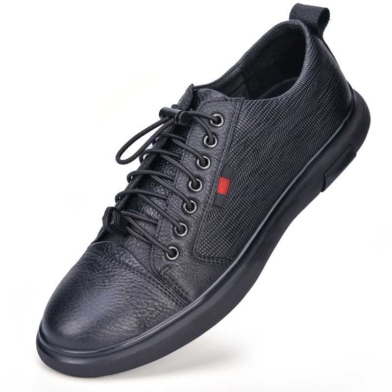 Men's Genuine Leather Shoes Quality 38 44 Soft Anti slip Rubber Outsole Comfirtable Man Casual Real Leather Shoes